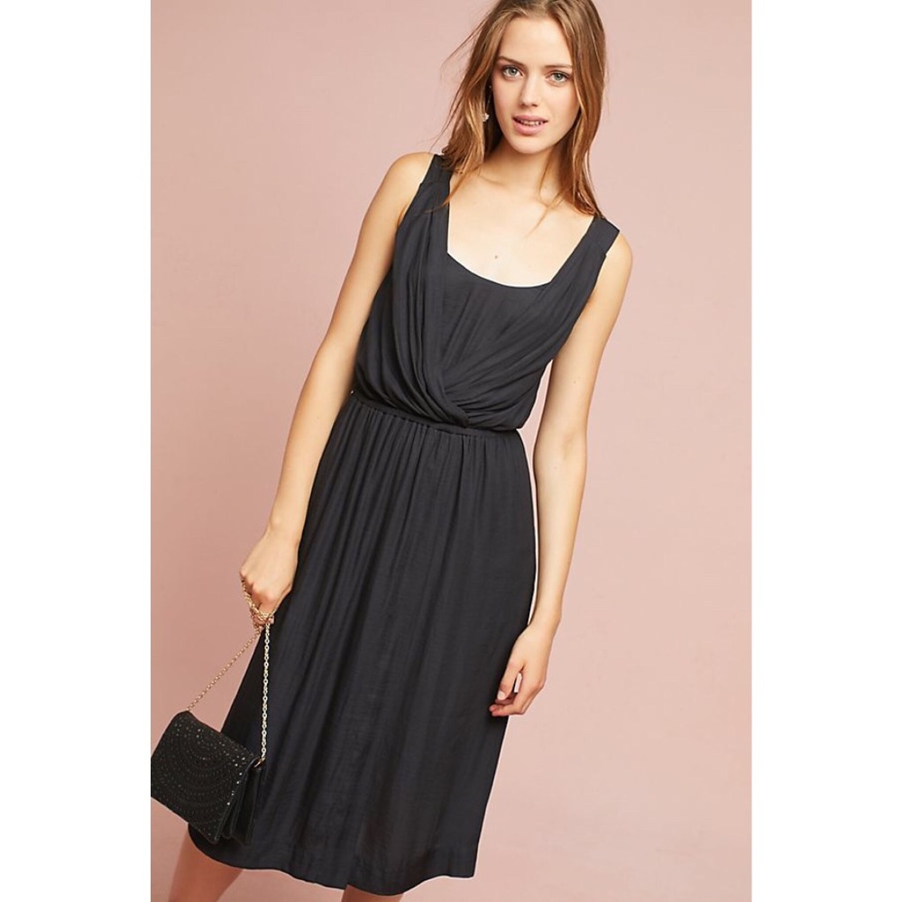 NWOT Anthropologie Maeve Sloan Black Midi Dress